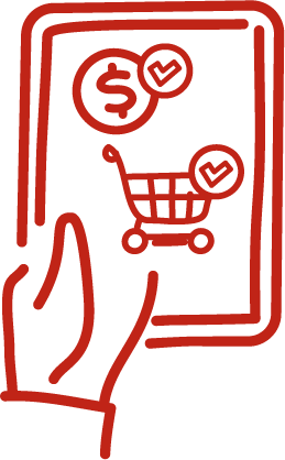 Ícone Sistema de pedidos e pagamento 100% on-line e dentro do App